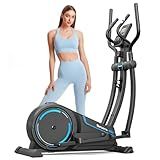 Dripex Elliptical Exercise Machine, Hyper-Quiet Magnetic Elliptical Machine for Home, Elliptical Training Machines with 16 Levels Resistance, 8KG Flywheel, Pulse Sensor, 15.3IN Stride (Blue)