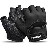 HOZMOZ Ventilated Weight Lifting Gloves, Thick Padded Workout Gym Gloves with Full Palm Protection & Grip & Shock Absorption for Women & Men's Fitness Exercise Training