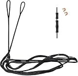 Deerseeker Archery Bow String Replacement with Finger Protector & 2 Nock Points Dacron Bowstring 12, 14, 16 Strands Bow Accessories for Recurve Bow Traditional Longbow （14-AMO 60"）