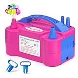 IDAODAN Electric Balloon Pump, Portable Electric Balloon Blower Machine Inflator Air Pump Dual Nozzle 110V 600W for Party Decorations