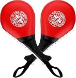Frcctre 2 Pack Taekwondo Kick Pads, Durable Striking Kick Pads, Kicking Target Pads Punching Paddles for Tae Kwon Do Karate Kickboxing Martial Arts Training, 15 x 7.5, Red