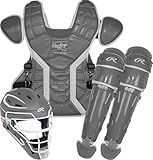 Rawlings | MACH PRO Series Baseball Catcher's Set | NOCSAE Certified | Large / Adult | Graphite / White