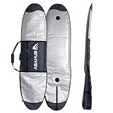 Abahub Premium 6'6 x 22 Surfboard Travel Bag, Foam Padded Surf Board Cover, Shortboard Carrying Bags for Surfing, Outdoor, Airplane, Car, Truck, DarkBlue…