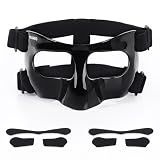 HIAARO QK01B Nose Guard for Broken Nose, Face Shield Masks for Soccer, Basketball, and Other Sports Protect, Adjustable, and Black for Adults and Teenagers, Suitable for Men and Women