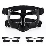 HIAARO QK01B Nose Guard for Broken Nose, Face Shield Masks for Soccer, Basketball, and Other Sports Protect, Adjustable, and Black for Adults and Teenagers, Suitable for Men and Women