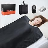 RRGFB Infrared Sauna Blanket for Home, Low EMF Carbon Crystal Heating, Portable Dry Sauna Bag for Relaxation, Detoxification, 5.9ft×2.6ft