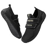 Skerxut Fitness Shoes Deadlift Shoes Cross-Trainer Sneakers for Men and Women (Black, 8 Men/9 Women)