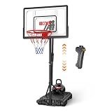 IGL 33 Inch Kids Basketball Hoop, 4-8.5ft Portable Adjustable Outdoor Goal