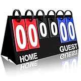 IVONNEY Flip Scoreboard Tabletop Score Flipper, Football Portable Scoreboard, Flip Score Keeper, Outdoor Score Flip Cards for Basketball Volleyball Tennis Sports - 6 Digits Scoreboard