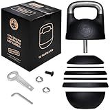 Adjustable Kettlebell Set [Bells of Steel] Kettle Bell Weight Set, Steel Shell, Internally-Loaded for Full Body Workouts, Competition Standard 35mm Handle