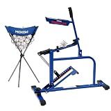 MOXOW Sagitta Manual Baseball & Softball Pitching Machine with Ball Caddy - Portable Ball Launcher for Batting and Fielding Practice, Ideal for All Skill Levels