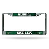 Rico Industries NFL Philadelphia Eagles Retro 12" x 6" Silver Chrome Frame W' Decal Insert Car/Truck/SUV Auto Accessory