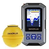 Portable Fish Finder Large HD Display Wireless Fish Finder, Fish Finders & Depth Finders for Boats with 147 feet Depth Detection Sensor, Rechargeable Castable Fish Finder Display Fish, Temp, Depth