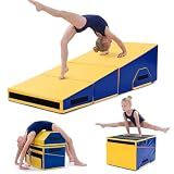 MABOZOO 3-In-1 Folding Gymnastic Incline Mat, Cheese Wedge Mat for Kids