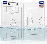 Achiwish Premium Clipboard for Coaches, Durable Dry Erase WhiteBoard, Simplicity Sharpens Focus, Tactical Coaching Clip Boards, Sporting Goods Clipboards(Soccer)