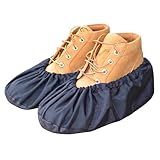 MyShoeCovers Premium Reusable Shoe and Boot Covers for Contractors - 1 Pair, Non-Slip, Black, Large