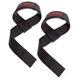 Harbinger Padded Cotton Lifting Straps with NeoTek Cushioned Wrist, 21.5 Inch Length, 1.5 Inch Width, Pair, Weightlifting Wrist Straps for Deadlifts and Strength Training, Black