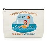 Water Polo Gifts Makeup Bag Appreciation Gifts for Water Polo Lover Player Coach Fan Team Cosmetic Bag Thank You Present for Woman Waterpolo Player End of Season Christmas Birthday Travel Pouch