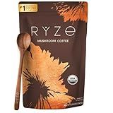 RYZE Mushroom Coffee USDA Organic with 6 Adaptogenic Mushrooms and MCT Oil, USA Grown Instant Coffee for Better Energy, Focus, Digestion, Immunity with Turkey Tail, Shiitake, Lion's Mane, 30 Servings
