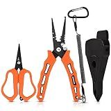 KastKing Cutthroat 7.5" Saltwater Fishing Pliers & Scissors Set, Orange