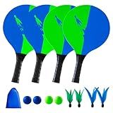U&C Planet Beach Paddle Ball Set, Badminton Rackets, Family Outdoor Paddle Game Set for Kids and Adults, Backyard & Beach Game Park Camping Yard for Boys Girls All Ages