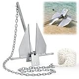 MUS-LEX 8 lb Galvanized Fluke Boat Anchor Kit with 5/16" x 100 ft Rope
