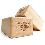 WOODPOWER BalanceBlocks - Handstand Blocks & Yoga Block in One - Bodyweight Training, Gymnastics, Acrobatics, Yoga, Yoga prop and accessory, Lightweight, Good for Travel, Premium European Quality (Pack of 2) (Classic, Flat)