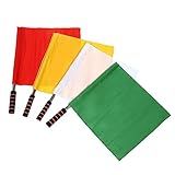 COOLHIYA Referee Soccer Flags 4-Pack Lightweight Handheld Colored Signal Flags for Soccer Rugby Field Hockey