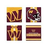 FOCO NFL Official Game Day 4-Pack Beverage Drink Stone Coaster Set (Washington Commanders)
