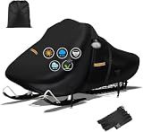 420D Snowmobile Cover, 130" L x 51" W x 48" Heavy Duty Oxford Fabric, with Windproof Buckles Reflective Universal Snow Mobile Cover for Skidoo,Arctic Cat,Pro RMK,Yamaha,Lynx,Camso,CFMOTO