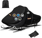 420D Snowmobile Cover, 130" L x 51" W x 48" Heavy Duty Oxford Fabric, with Windproof Buckles Reflective Universal Snow Mobile Cover for Skidoo,Arctic Cat,Pro RMK,Yamaha,Lynx,Camso,CFMOTO