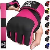 WYOX Gel Boxing Hand Wraps Inner Gloves for Men & Women, 80cm Quick Wrist Straps, Padded Knuckle Protection for Muay Thai Kickboxing, Hand Wraps for Boxing & Martial Arts (Pink, S/M)