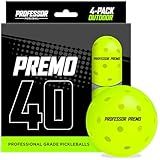 Professor Pickleball PREMO40 Outdoor Pickleball Balls - Tournament Grade USAPA Approved Pickleball Balls - 4 Pack of pickleballs, 12 Pack, 36 Pack, 100 Pack