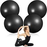 Tasdurian 4 Pcs Small Exercise Pilates Ball Bulk 9 Inch Mini Yoga Balls Anti Burst and Slip for Stability, Fitness, Physical Therapy, Stretching & Core Workout at Home Gym Office Class(Solid Black)