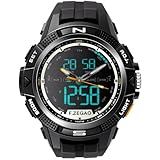 F.ZEGAO Waterproof Watch for Swimming, 100M Analog Digital Military Watches for Men Sports Outdoor Surf, Tactics Multi Function Date LED Alarm Stopwatch