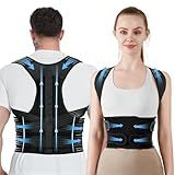 KUHJB Posture Corrector for Women and Men, Back Support Brace for Neck Shoulder & Upper and Lower Back Pain Relief, Invisible Adjustable Lightweight Posture Corrector Under Clothes(Black, Medium)