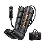 SAN HIMA Air Compression Leg Massager - Sequential Full Leg Compression Boots for Circulation & Pain Relief | 6 Modes 6 Intensity Recovery Boots for Athletes - Feet, Calves & Thighs (Large)