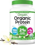 Orgain Organic Vegan 21g Protein Powder, Vanilla Bean, 2.03 lb