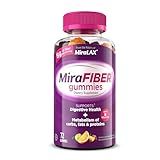 MiraFIBER Gummies, From The Gut Experts at MiraLAX, 8g of Daily Prebiotic Fiber with B Vitamins to Support Digestive Health and Metabolism, Fruit Flavored Fiber Gummies, 72 Count