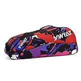 UNISTRENGH Badminton Racket Bag Waterproof Tennis Racquet Single Shoulder Bags 3 to 6 Racquet Tote Pack for Men Women Youth and Adult (Graffiti red)