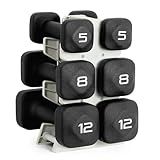 Tone Fitness 50 LB Neoprene Dumbbell Set with Storage Rack – Non-Slip, Anti-Roll Hand Weights for Home Gym Workouts - Black
