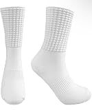 Irish Dance Championship Crew Length Poodle Socks, White, Small-X-Large (US, Alpha, Large, White)