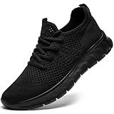 Mens Tennis Shoes Running Sneaker Slip On Walking Shoe Black Size 9.5