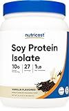 Nutricost Soy Protein Isolate Powder, 1 LB Vanilla - 10 Grams of Protein Per Serving, Vegan, GMO-Free & Gluten Free
