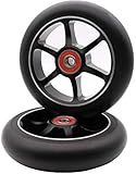 2Pcs 120mm Pro Scooter Wheels with Abec 9 Bearings for MGP/Razor/Lucky Pro Scooters (6 Spoke) (Black)