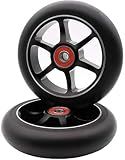 2Pcs 120mm Pro Scooter Wheels with Abec 9 Bearings for MGP/Razor/Lucky Pro Scooters (6 Spoke) (Black)