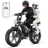 TS TST GRP LLC Electric Bike for Adults, Peak 1500W Motor Retro Ebike, Range 65Miles, 48V 15Ah Removable Battery, 20"x4" Fat Tires, Full Suspension, Off-Road E Bike for City Commuting