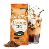 Four Sigmatic Focus Mushroom Coffee | Organic Ground Coffee with Lion's Mane Mushroom and Chaga for Better Focus and Immune Support | 12oz Bag