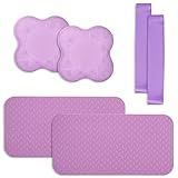Yoga Knee Support Pad for Women Pilates Kneeling Cushion | Elbows Wrist Hands Head Foam Extra Thick Men Exercise Knees Pads Set of 6 Pieces (Purple)