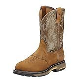 ARIAT mens Workhog Pull-on – Round Toe Work Boot, Aged Bark, 10 Wide US